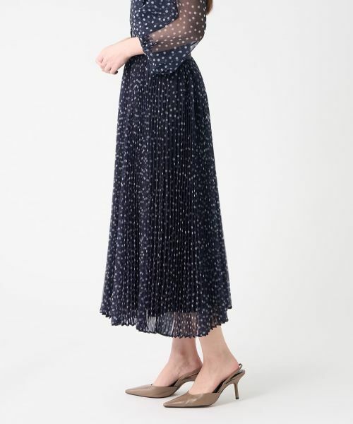 LANVIN COLLECTION / ランバン コレクション ロング・マキシ丈スカート | プリントオーガンジープリーツスカート | 詳細2