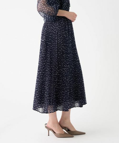 LANVIN COLLECTION / ランバン コレクション ロング・マキシ丈スカート | プリントオーガンジープリーツスカート | 詳細4