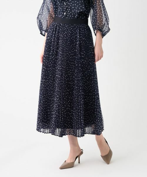 LANVIN COLLECTION / ランバン コレクション ロング・マキシ丈スカート | プリントオーガンジープリーツスカート | 詳細5