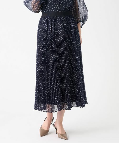 LANVIN COLLECTION / ランバン コレクション ロング・マキシ丈スカート | プリントオーガンジープリーツスカート | 詳細6