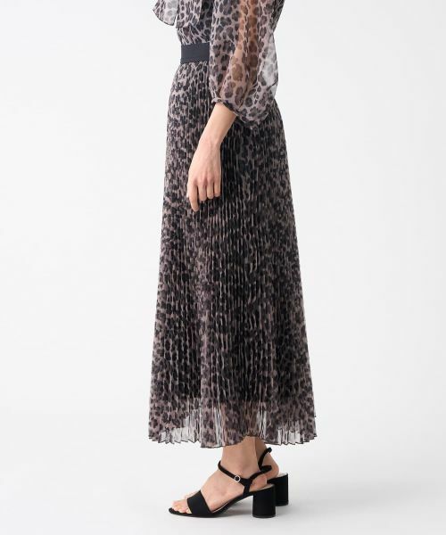 プリントオーガンジープリーツスカート （ロング・マキシ丈