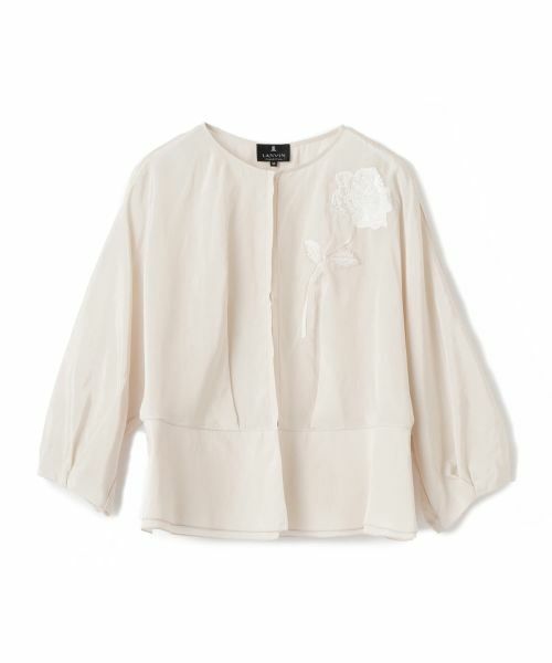 LANVIN COLLECTION/ランバン コレクション ペプラムワッシャーブラウス ベージュ 40 LANVIN COLLECTION/ランバン コレクション ペプラムワッシャーブラウス ベージュ 40