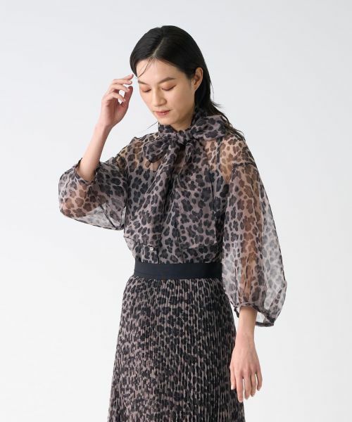 LANVIN COLLECTION / ランバン コレクション シャツ・ブラウス | プリントオーガンジーボウタイブラウス | 詳細12