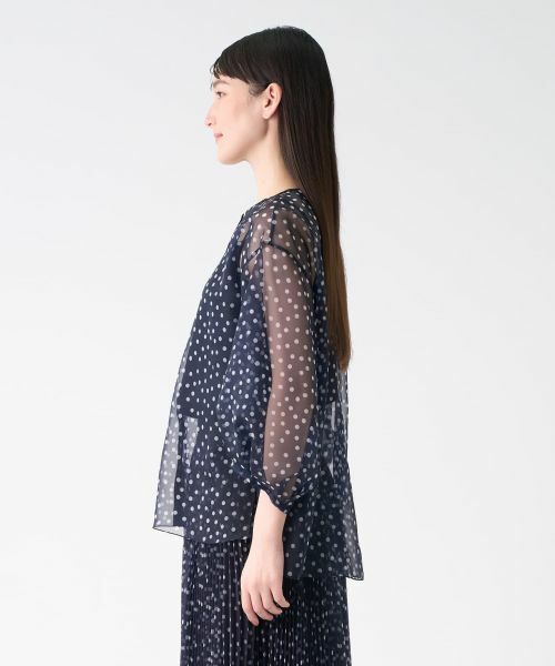 LANVIN COLLECTION / ランバン コレクション シャツ・ブラウス | プリントオーガンジーボウタイブラウス | 詳細2