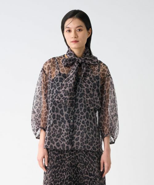 LANVIN COLLECTION / ランバン コレクション シャツ・ブラウス | プリントオーガンジーボウタイブラウス | 詳細7