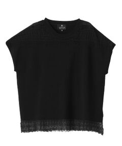 LANVIN COLLECTION / ランバン コレクション ニット・セーター | レース切替ニットトップス