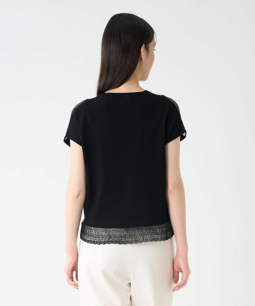 LANVIN COLLECTION / ランバン コレクション ニット・セーター | レース切替ニットトップス | 詳細10