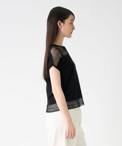 LANVIN COLLECTION / ランバン コレクション ニット・セーター | レース切替ニットトップス | 詳細11