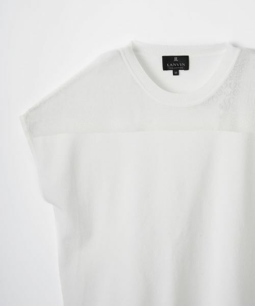 LANVIN COLLECTION / ランバン コレクション ニット・セーター | レース切替ニットトップス | 詳細17