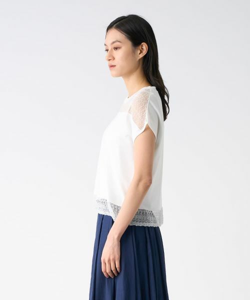 LANVIN COLLECTION / ランバン コレクション ニット・セーター | レース切替ニットトップス | 詳細2