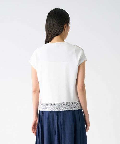 LANVIN COLLECTION / ランバン コレクション ニット・セーター | レース切替ニットトップス | 詳細3