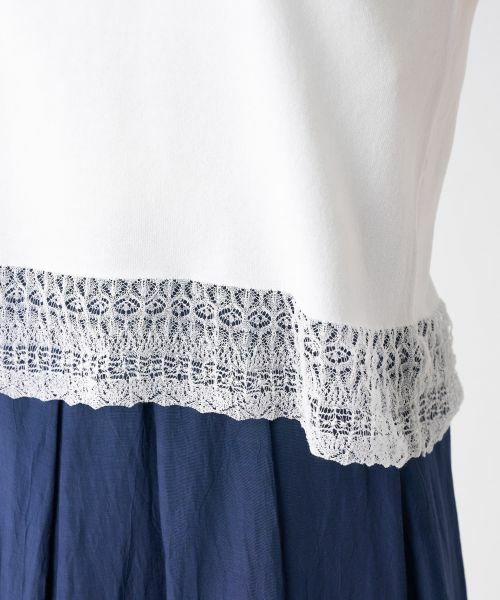 LANVIN COLLECTION / ランバン コレクション ニット・セーター | レース切替ニットトップス | 詳細7