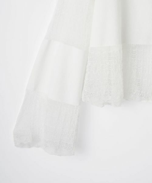 LANVIN COLLECTION / ランバン コレクション ニット・セーター | レース切替ニットカーディガン | 詳細11