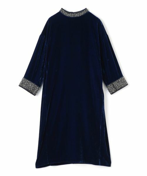 LANVIN COLLECTION/ランバン コレクション ベロアビジューワンピース ブルー 40