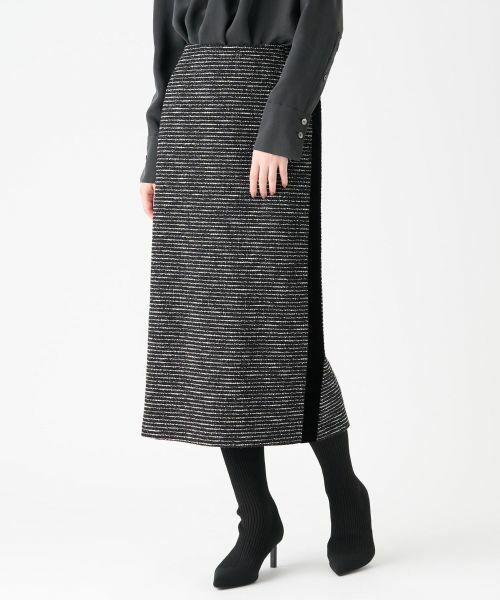 LANVIN COLLECTION / ランバン コレクション ロング・マキシ丈スカート | ネップボーダータイトスカート | 詳細1