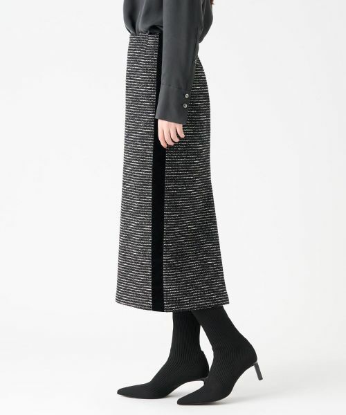 LANVIN COLLECTION / ランバン コレクション ロング・マキシ丈スカート | ネップボーダータイトスカート | 詳細2