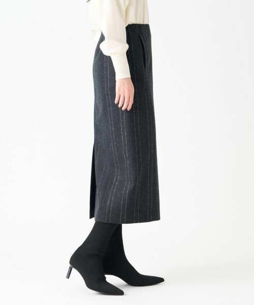 LANVIN COLLECTION / ランバン コレクション ロング・マキシ丈スカート | ウールストライプスカート | 詳細10