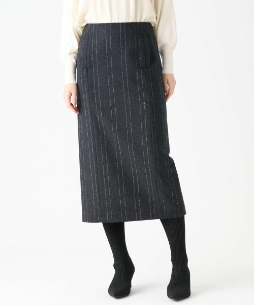 LANVIN COLLECTION / ランバン コレクション ロング・マキシ丈スカート | ウールストライプスカート | 詳細11