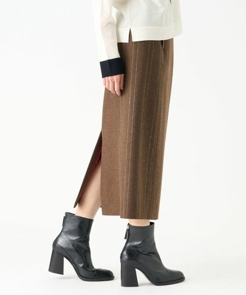 LANVIN COLLECTION / ランバン コレクション ロング・マキシ丈スカート | ウールストライプスカート | 詳細4