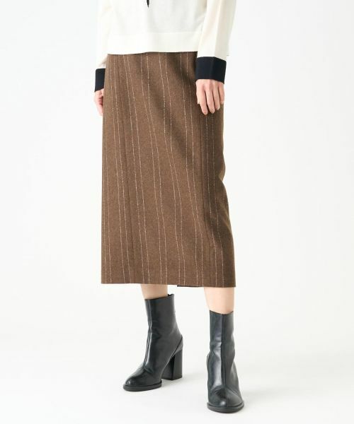 LANVIN COLLECTION / ランバン コレクション ロング・マキシ丈スカート | ウールストライプスカート | 詳細5