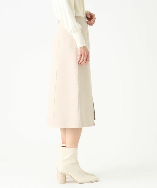 LANVIN COLLECTION / ランバン コレクション ロング・マキシ丈スカート | ダブルフェイススリットスカート | 詳細3