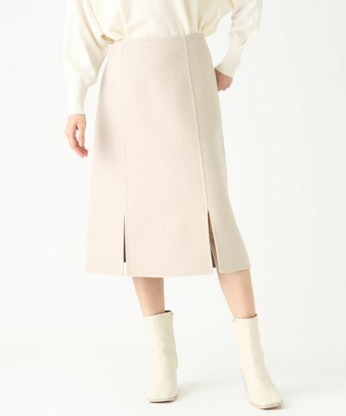 LANVIN COLLECTION / ランバン コレクション ロング・マキシ丈スカート | ダブルフェイススリットスカート | 詳細4