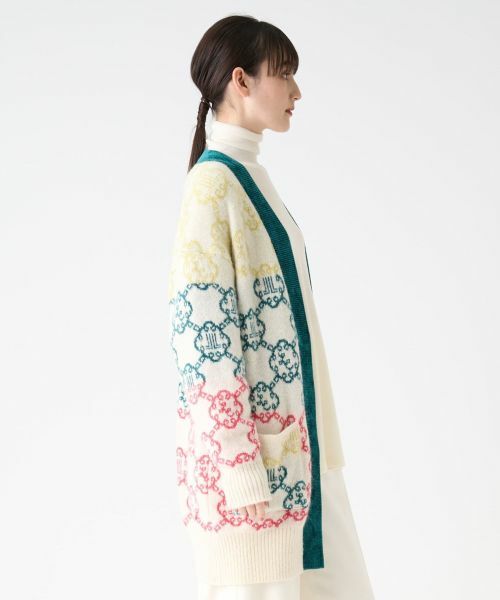 LANVIN COLLECTION / ランバン コレクション ニット・セーター | ロゴジャカードカーディガン | 詳細4