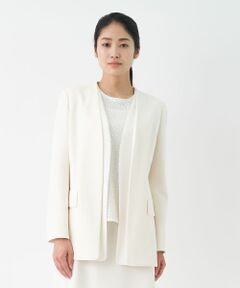 LANVIN COLLECTION / ランバン コレクション テーラードジャケット | ノーカラーカルゼジャケット