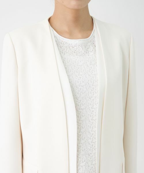 LANVIN COLLECTION / ランバン コレクション テーラードジャケット | ノーカラーカルゼジャケット | 詳細5