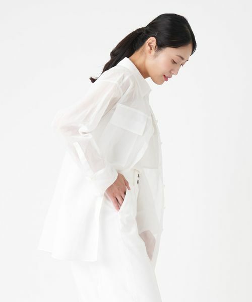 LANVIN COLLECTION / ランバン コレクション シャツ・ブラウス | コットンオーガンジーシャツブラウス | 詳細2