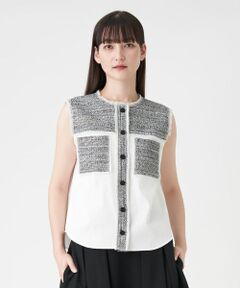 LANVIN COLLECTION / ランバン コレクション シャツ・ブラウス | ツィード切り替えブラウス