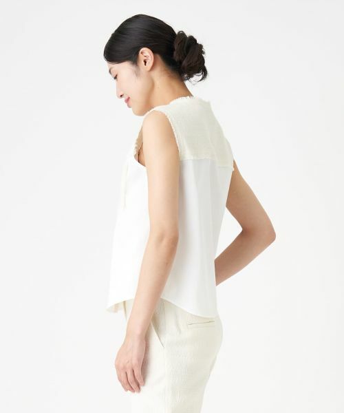 LANVIN COLLECTION / ランバン コレクション シャツ・ブラウス | ツィード切り替えブラウス | 詳細10