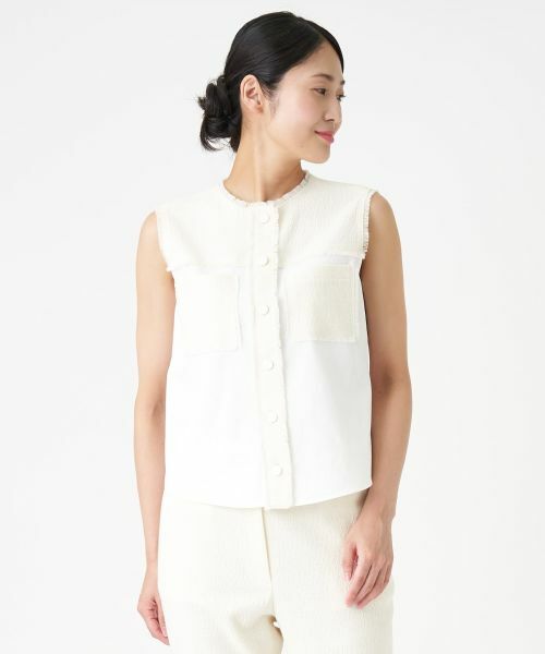 LANVIN COLLECTION / ランバン コレクション シャツ・ブラウス | ツィード切り替えブラウス | 詳細11