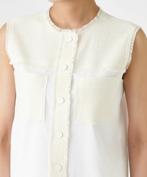 LANVIN COLLECTION / ランバン コレクション シャツ・ブラウス | ツィード切り替えブラウス | 詳細12