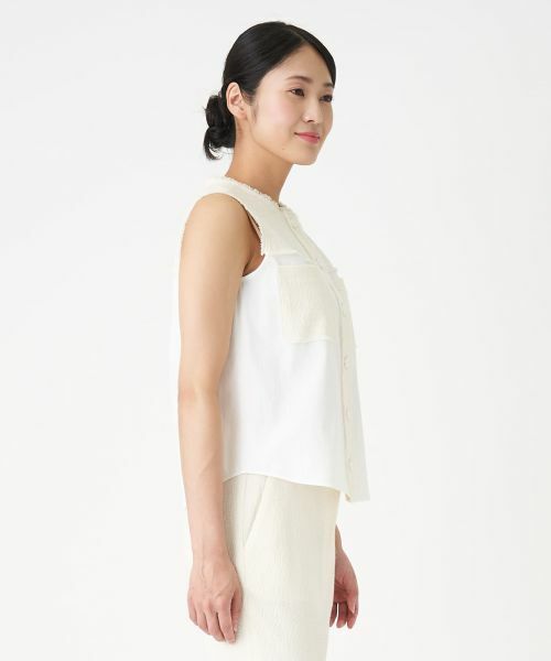 LANVIN COLLECTION / ランバン コレクション シャツ・ブラウス | ツィード切り替えブラウス | 詳細8