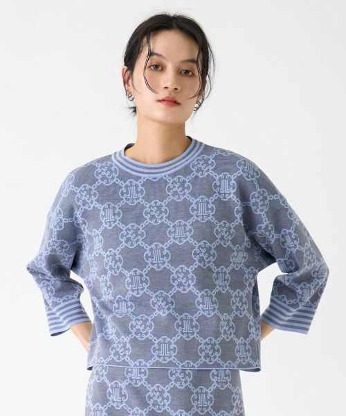 LANVIN COLLECTION / ランバン コレクション ニット・セーター | ロゴジャカードニットトップス | 詳細1