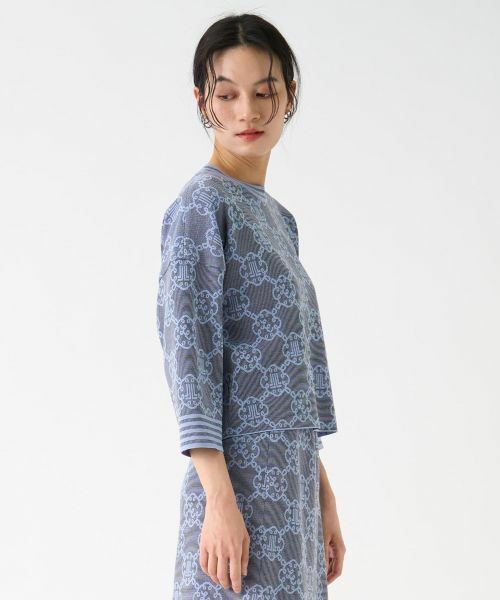 LANVIN COLLECTION / ランバン コレクション ニット・セーター | ロゴジャカードニットトップス | 詳細4