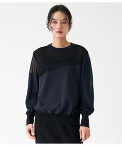 LANVIN COLLECTION / ランバン コレクション カットソー | バイカラーニットドッキングカットソー