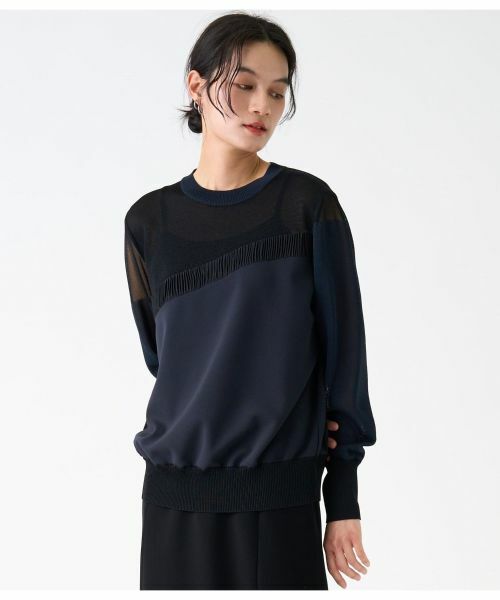 LANVIN COLLECTION / ランバン コレクション カットソー | バイカラーニットドッキングカットソー | 詳細12