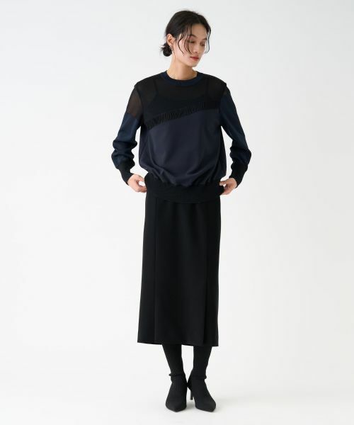 LANVIN COLLECTION / ランバン コレクション カットソー | バイカラーニットドッキングカットソー | 詳細13