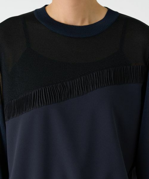 LANVIN COLLECTION / ランバン コレクション カットソー | バイカラーニットドッキングカットソー | 詳細14