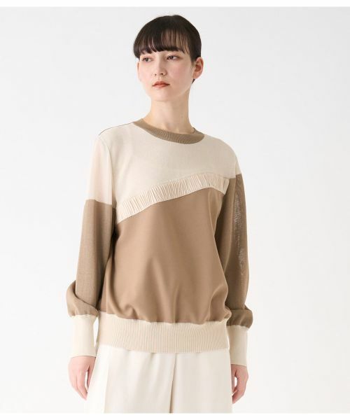 LANVIN COLLECTION / ランバン コレクション カットソー | バイカラーニットドッキングカットソー | 詳細5