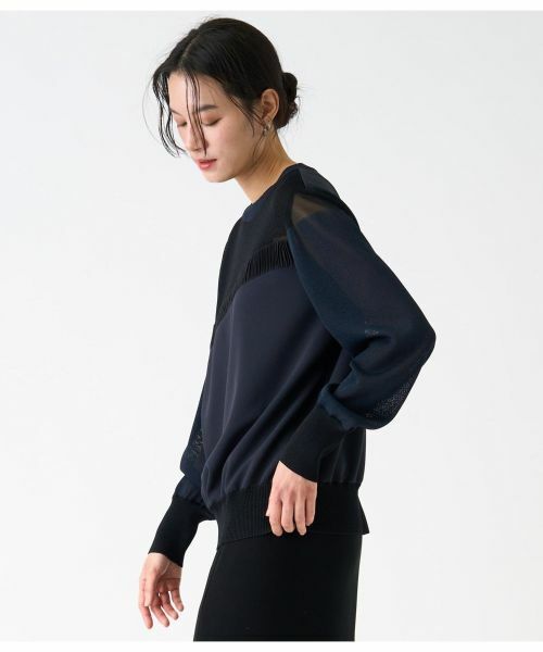 LANVIN COLLECTION / ランバン コレクション カットソー | バイカラーニットドッキングカットソー | 詳細9