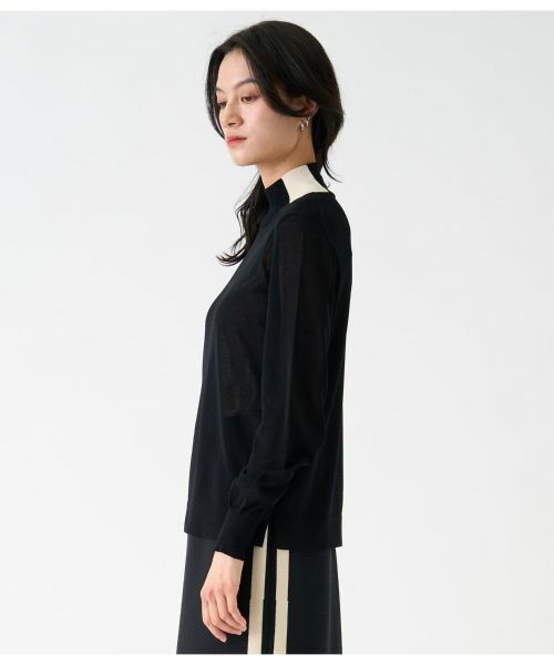 LANVIN COLLECTION / ランバン コレクション ニット・セーター | インターシャラインタートルニット | 詳細12