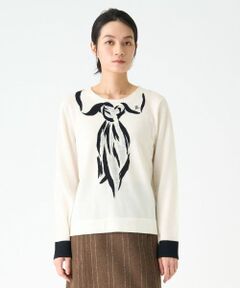 LANVIN COLLECTION / ランバン コレクション ニット・セーター | インターシャリボンニットプルオーバー