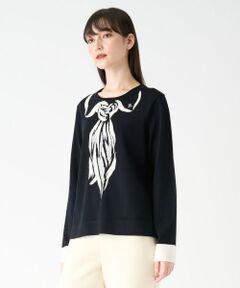 LANVIN COLLECTION / ランバン コレクション ニット・セーター | インターシャリボンニットプルオーバー