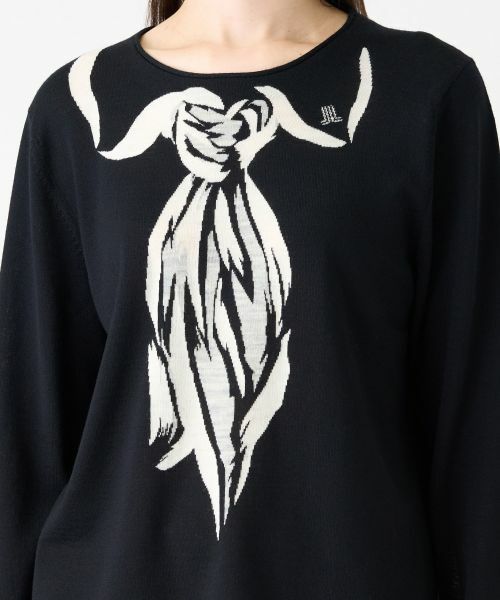 LANVIN COLLECTION / ランバン コレクション ニット・セーター | インターシャリボンニットプルオーバー | 詳細14