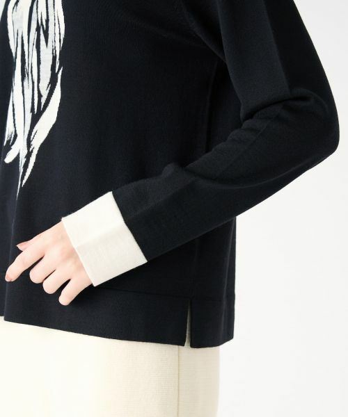 LANVIN COLLECTION / ランバン コレクション ニット・セーター | インターシャリボンニットプルオーバー | 詳細15