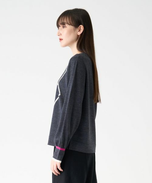 LANVIN COLLECTION / ランバン コレクション ニット・セーター | インターシャリボンニットトップス | 詳細2