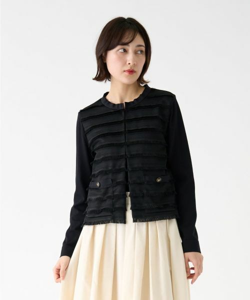 LANVIN COLLECTION / ランバン コレクション ニット・セーター | フリンジレースカーディガン | 詳細1